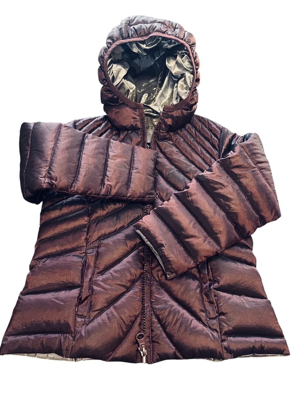 Sugar Fly Jacket/Down-Toddler-3T-Plum-Hood-quilted-light weight-Pack able-1161